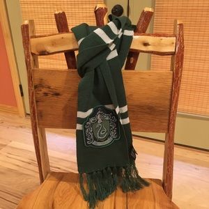 Harry Potter Slytherin Green & White Tassel Scarf